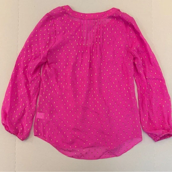Lilly Pulitzer Pink 3/4 Sleeve Blouse - Picture 2 of 4